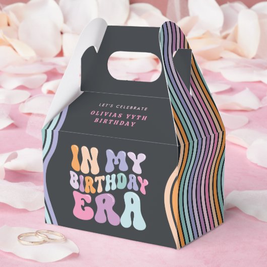 レトロパステルカラフルモダン誕生日の時代 フェイバーボックス (ウェディング)