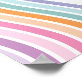 レトロパステルカラフルモダン誕生日の時代 ポスター (角)