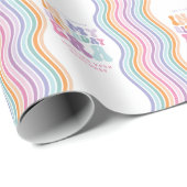 レトロパステルカラフルモダン誕生日の時代 ラッピングペーパー (ロールコーナー)