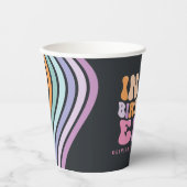 レトロパステルカラフルモダン誕生日の時代 紙コップ (正面)