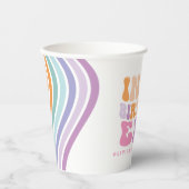 レトロパステルカラフルモダン誕生日の時代 紙コップ (正面)