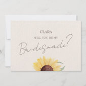 レトロパステルカラーデイジー結婚ズブリッドメイド 招待状 (正面)