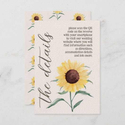 レトロパステルカラーデイジー結婚ズ エンクロージャーカード (正面/裏面)