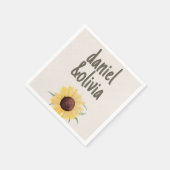 レトロパステルカラーデイジー結婚ズ スタンダードカクテルナプキン (角)