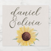 レトロパステルカラーデイジー結婚ズ リキュールボトルラベル (シングルラベル)