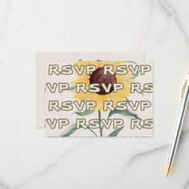 レトロパステルカラーデイジー結婚ズ 出欠カード