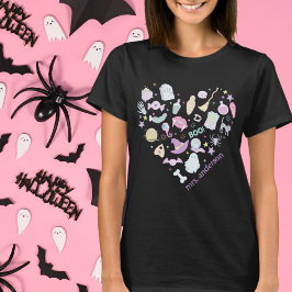 レトロパステルカラーIラブハロウィーン先生 Tシャツ