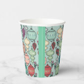 レトロパステルクリスマスオーナメントオンティール（緑がかった色） 紙コップ (右)