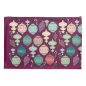 レトロパステルクリスマスオーナメントオンプラム 枕カバー (裏面)