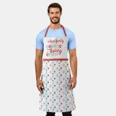 レトロパステルクリスマスクッキーベーキングクルー |ファミリ エプロン (着用した状態)