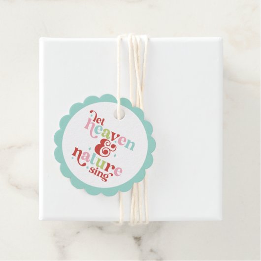 レトロパステルクリスマスレット天国と自然シング フェイバータグ (インサイチュ)