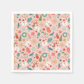 レトロパステルクリスマス スタンダードカクテルナプキン (正面)
