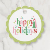 レトロパステルクリスマス |ハッピーホリデー フェイバータグ (正面)