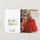 レトロパステルクリスマス |メリークリスマス シーズンカード (正面/裏面)