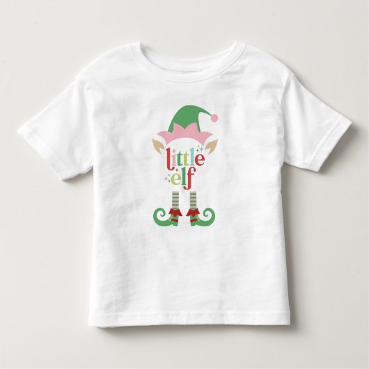 レトロパステルクリスマス |リトル小妖精や小人 トドラーTシャツ (正面)