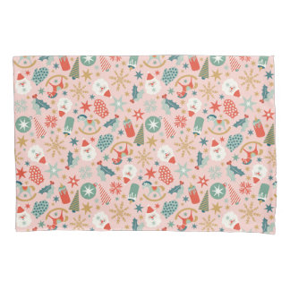 レトロパステルクリスマス 枕カバー