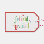 レトロパステルクリスマス | Feliz Navidad ギフトタグ (正面(横))