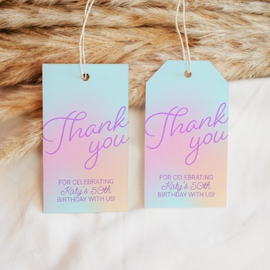 レトロパステルグラディエントありがとうお願い ギフトタグ