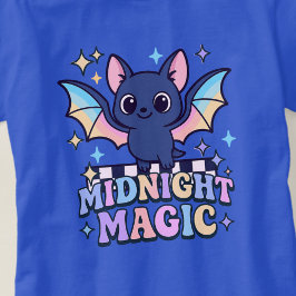 レトロパステルコア かわいいハロウィンのコウモリと市松模様 Tシャツ