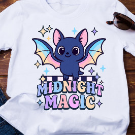 レトロパステルコア かわいいハロウィンバットと市松模様 Tシャツ