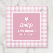 レトロパステルシンプルピンクジンガムガールベビーシャワー フェイバータグ (裏面)
