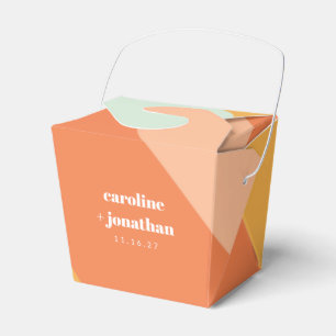 レトロパステルジオメトリックアートカスタムウェディングキュート フェイバーボックス
