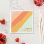 レトロパステルジオメトリックアートカスタムブライダルシャワー スタンダードカクテルナプキン (インサイチュ)