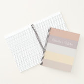 レトロパステルストライプバラピンクグレー |モノグラムの | ノートブック (内部)