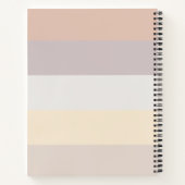 レトロパステルストライプバラピンクグレー |モノグラムの | ノートブック (裏面)