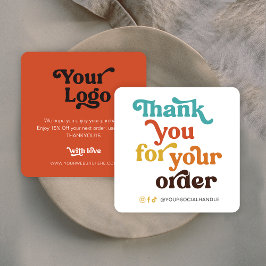 レトロパステルズスモールビジネスサンキューフォーオーダー ノートカード