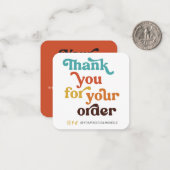 レトロパステルズスモールビジネスサンキューフォーオーダー ノートカード (正面/裏面インサイチュ)