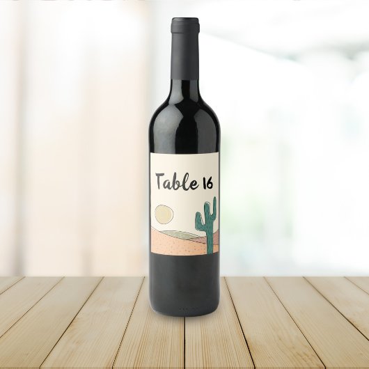 レトロパステルデザートカプ結婚トスのテーブル番号 ワインラベル