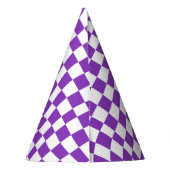 レトロパステルパープル&ホワイト市松模様に パーティーハット (裏面)