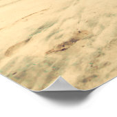 レトロパステルビーチビーチ，背景，夏，ヴィンテージ, ポスター (角)