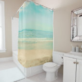 レトロパステルビーチ,背景,夏,ヴィンテージ, シャワーカーテン (インサイチュ)