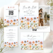 レトロパステルピンクボヘミアンワイルドフラワー結婚ズ フェイバーボックス