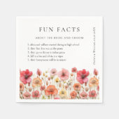 レトロパステルピンクボホワイルドフラワーおもしろいファクト結婚ズ スタンダードカクテルナプキン (正面)