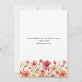 レトロパステルピンクボホワイルドフラワーズ結婚ーズ セーブザデート (裏面)