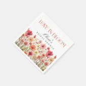 レトロパステルピンクボホワイルドフラワーブライダルシャワー スタンダードカクテルナプキン (角)