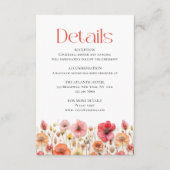 レトロパステルピンクボホワイルドフラワー結婚ズ詳細 エンクロージャーカード (正面)