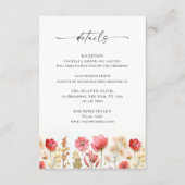 レトロパステルピンクボホワイルドフラワー結婚ズ詳細 エンクロージャーカード (正面)