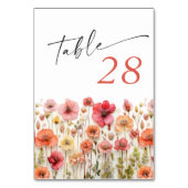 レトロパステルピンクボホワイルドフラワー結婚ズ詳細 テーブルナンバー (裏面)