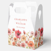 レトロパステルピンクボホワイルドフラワー結婚ズ フェイバーボックス (オープン)