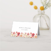 レトロパステルピンクボホワイルドフラワー結婚ズ プレイスカード (裏面)