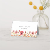 レトロパステルピンクボホワイルドフラワー結婚ズ プレイスカード (裏面)