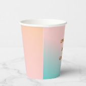 レトロパステルピンクユニークグラデーシ結婚ョンのカスタム 紙コップ (右)