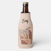 レトロパステルピンクロデオバチェロレッテブライド ボトルクーラー (ボトル正面)