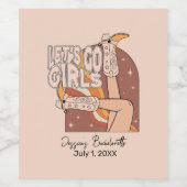 レトロパステルピンクロデオバチェロレッテ ワインラベル (シングルラベル)