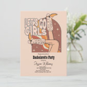 レトロパステルピンクロデオバチェロレッテ 招待状 (スタンド正面)