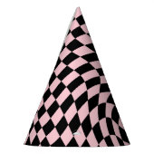 レトロパステルピンク&ブラック パーティーハット (左)